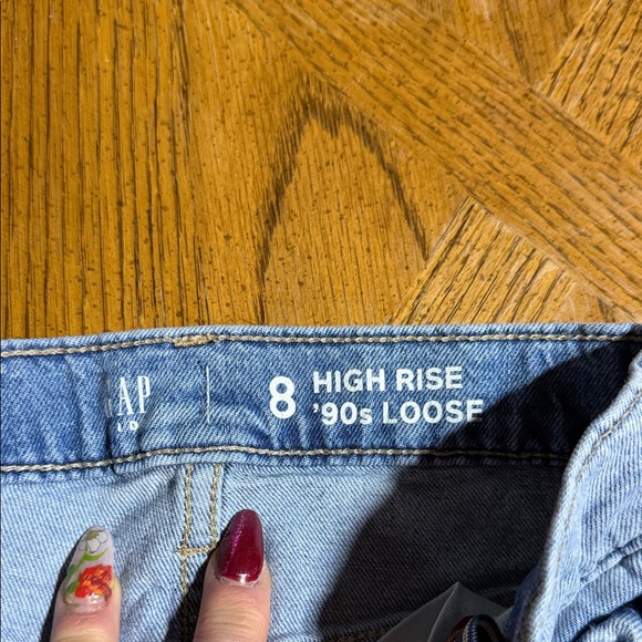 GAP High Rise '90s Loose Denim Girls 8 Jeans - Light Blue - Picture 2 of 10
